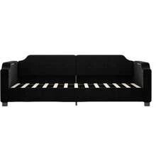vidaXL Lit de repos sans matelas noir 90x200 cm tissu - Schwarz - Übersicht 3