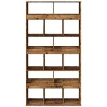 vidaXL Bibliothèque vieux bois 100x33x187,5 cm engenharia madeira - Castanho - Ver 4
