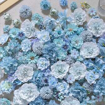 20/40pcs Artificial Flower Material Pack, Faux Silk Flowers, DIY Headpiece Wreath Supplies, Wedding Bouquet, Valley Decor