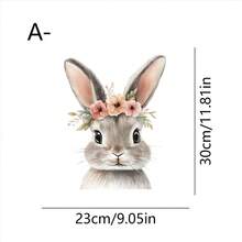 1pc Easter Static Window Cling Floral Bunny Head With Bow And Painted Eggs Design Glass Decoration Sticker Electrostatic No Glue Removable Waterproof PVC Double Sided Visual Decal For Home Kitchen Bedroom Spring Holiday Window Decor Adult Atmosphere - Multicolor - View 13
