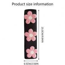 1/2pcs Car Seat Belt Shoulder Pads, Floral Pattern, Fresh Design, Soft And Comfortable, Anti-Chafing, Car Interior Decoration Accessories, Suitable For Sedan, SUV, Universal Fit - Black Embroidered Flower Shoulder Pads - View 5