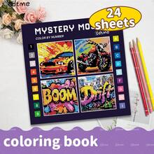 GDTME 神秘马赛克数字系列涂色书 5，一本成人涂色活动书，趣味盎然，色彩鲜艳，24 页厚纸，旨在增强专注力并缓解压力，是复活节、情人节和返校季的完美之选。 - 神秘馬賽克5 - 查看 19