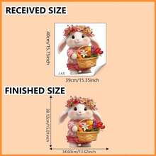 1pc Easter Cartoon Rabbit Basket & Butterfly Wall Sticker For Bedroom, Living Room, Cabinet Home Decor - Multicolor - View 3