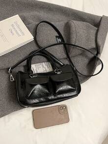 Fashionable Casual Minimalist Lightweight Shoulder Bag - Black - View 10