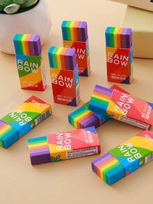 渐变彩虹橡皮擦，学生专用橡皮擦，擦拭效果极佳，有多种尺寸可供选择，是幼儿园/学校的完美奖励礼物。