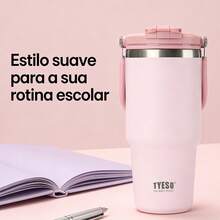 Back-To-School Time! The TYESO 1050ml Stainless Steel Thermal Bottle Is , , And . With A Carrying Handle, It's Easy To Take And Ideal For Children's School Bags. It Keeps Drinks Hot For 12 To 24 Hours And Cold For Up To 24 Hours. It Can Also Be Used As A Thermal Container For Drinks, Lunch, Snacks After Meals, Packed Lunches, And Hot Soups. Essential For The Classroom And Perfect For School, Sports, Travel, And Everyday Use. An Excellent Gift Option. - 淺粉紅色 - 查看 1