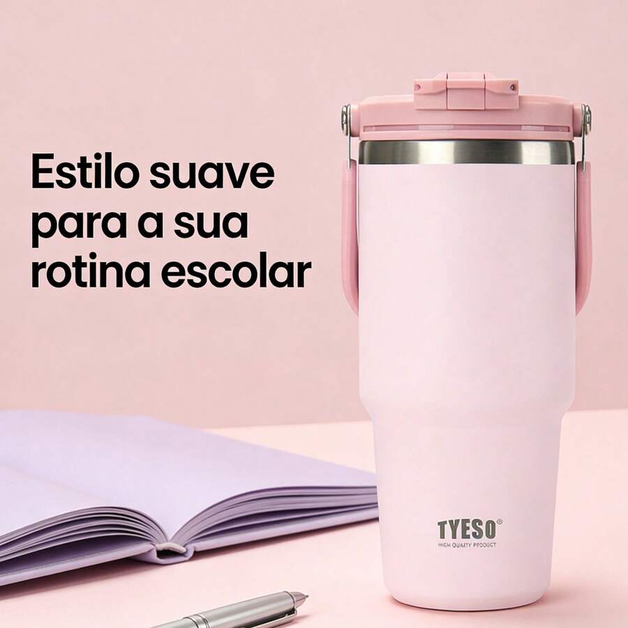 Back-To-School Time! The TYESO 1050ml Stainless Steel Thermal Bottle Is , , And . With A Carrying Handle, It's Easy To Take And Ideal For Children's School Bags. It Keeps Drinks Hot For 12 To 24 Hours And Cold For Up To 24 Hours. It Can Also Be Used As A Thermal Container For Drinks, Lunch, Snacks After Meals, Packed Lunches, And Hot Soups. Essential For The Classroom And Perfect For School, Sports, Travel, And Everyday Use. An Excellent Gift Option. - 淺粉紅色 - 查看 1