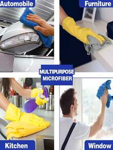 Multi-Combination Optional, Multi-Color Cleaning Microfiber Towel Set - Multiple Quantities Available, Suitable For Kitchen, Bathroom, Home, Household Supplies - Multicolor - View 7