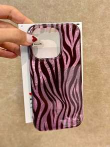 Striped Watercolor Feather Swirl Foil Pattern Slim Chic Silver Mobile Phone Case/Cover Compatible With IPhone 15 Pro Max, XS Max, 11, 12, 13, 16, 15, 16 Plus, 16 Pro Max, Galaxy Waterproof Shockproof Anti-Fall Scratch Resistant - #2 - 查看 3
