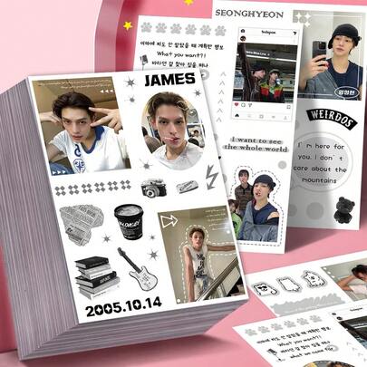 8pcs Kpop Idol Sticker Set, Creative Korean Style Fan Goods, Waterproof Stickers For Scrapbooking, Desktop Decor, Collectibles, Birthday/Easter/New Year Gifts, Hobby Enthusiasts, Toys, Presents