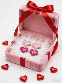 4pcs Minimalist Valentine Heart Hair Clip Alloy Gift For Her - Multicolor - View 2