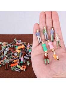 20pcs 1:50 Scale Painted Miniature Figures - ABS Plastic Model People Miniature Figures Suitable For DIY Scene Making, Train Layout, Architecture And Diorama - Multicolor - View 11