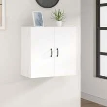 vidaXL Armoire murale Blanc 60x31x60 cm Bois d'ingénierie - Blanc - Voir 1