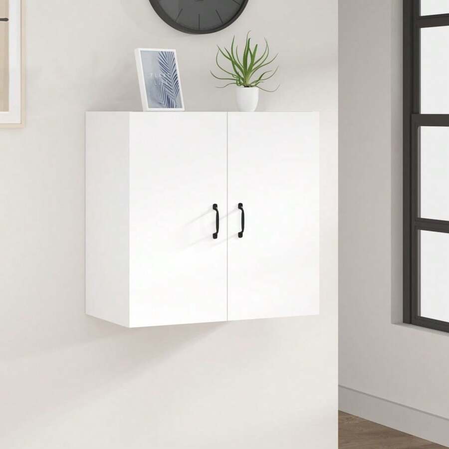 vidaXL Armoire murale Blanc 60x31x60 cm Bois d'ingénierie - Blanc - Voir 1