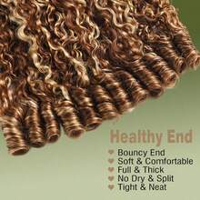 MENALUE Water Wave Burmese Curly Bundles Human Hair 24 26 28 Inches 3Pcs Honey Blonde Ombre Curly Human Hair Bundles Weave With Spiral End 3c4a Quick Weave Hair Bundles For Women 4/27 - 4月27日 - 查看 7