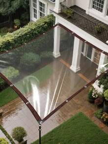 Transparent Waterproof Tarpaulin - Heavy-Duty Clear Pe Tarp With Grommets & Reinforced Edges; Uv-, Tear-, Snow- & Dust-Resistant Clear Tarp Cover For Garden, Greenhouse, Patio, Porch Roof, Pool Fence, Rv Expansion, Camping, Construction & Firewood Storage; Multipurpose Rainproof/Cover Sheet, Eyelet-Ready For Rope/Bungee Fixing - Ideal For Homeowners, Gardeners, Campers & Contractors - Multicolor - View 12