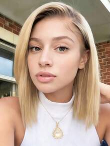 女士假发 100% 真人发 波波头假发 渐变蜂蜜金直发波波头假发 7x5 蕾丝封顶 预剪预漂 无胶假发 告别打结 蕾丝前额 金色发根中棕色 预剪预拔预漂 轻松佩戴 Unice Hair - S4/613 - 查看 8