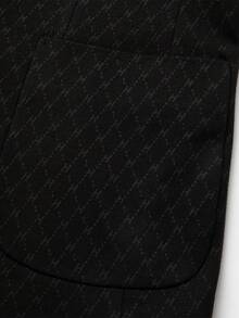 Tucano 男士黑色纹理单排扣西装外套，翻领，双扣设计，修身剪裁，适合办公室、商务会议、专业活动和日常通勤。 - 黑色 - 查看 3