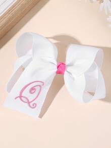 1个26字母蝴蝶结发夹，A-Z字母刺绣蝴蝶结发夹，白色芭蕾舞风格丝带发卡，适合女孩返校礼物、情人节礼物、青少年发饰 - 白色 - 查看 25