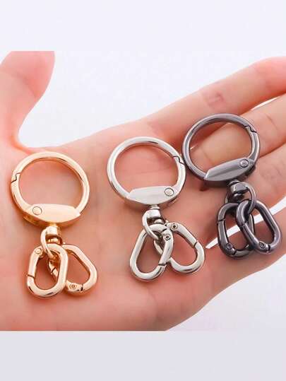 Rotating Metal Clasp Clip, Metal Lobster Claw Clasp, Rotating Clasp With Key Ring For Making Keychains, Trigger Snap Clasp O-Ring Hook Clip Spring Keychain Clip, DIY Crafts Car Accessories Bags Jewelry School Cute Goth Y2k