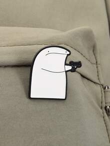 5pcs Cartoon Character Enamel Pins, Cute Lapel Pins, Decorative Pins For Backpack, Gift For Friends - Black and White - View 7
