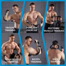 Arm Trainer Workout Equipment,Adjustable Chest Expander Exerciser - Black - View 8