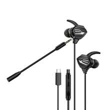 Lenovo Wired Gaming Earphones, In-Ear Headphones With Dual Microphones, Compatible With Smartphones, Laptops, Computers, Type-C Port