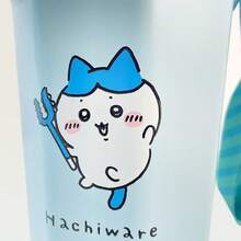 Miniso Chiikawa Series Hachiware 360mL/12.17oz Blue Insulated Coffee Cup - Stainless Steel Material, Cartoon Print, Detachable Charm & Leak-Proof Lid For Office/Commute(1PC) - Blue - View 6