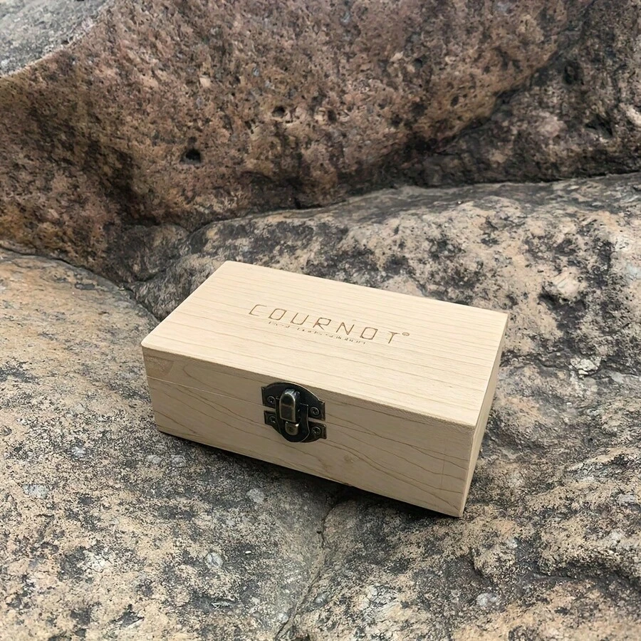 New Small Wooden Storage Box, Portable Wooden Cigarette Case, Wooden Tool Storage Box, Smoking Accessories Toolbox, Outdoor Essential Cigarette Case, Great Gift For Dad - Champagne - View 1