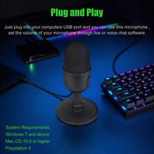 USB Microphone For PC, USB Microphone,Computer Gaming Mic, Noise Cancel, Condenser Mic For Anchor Meeting, Network Teaching, Gaming, Streaming, Podcasting - Plug-And-Play, USB-C Connector - USB - Xem 6