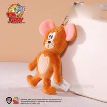TOM AND JERRY. 1个扁平杰瑞毛绒娃娃包包挂饰/吊坠，适合作为儿童生日礼物、情人节礼物、小型家庭礼物 - 彩色 - 查看 2