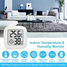 2pcs High Precision Mini Digital Thermometer Hygrometer, Small Room Temperature Monitor With Fast Refresh, Indoor/Outdoor Temperature & Humidity Sensor, LCD Display, Suitable For Home, Bedroom, Baby Room, Office, Greenhouse, Car - White - View 8