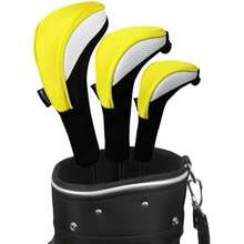 Golf Club Head Cover - Tela De Red Amarilla Y Blanca - View 1