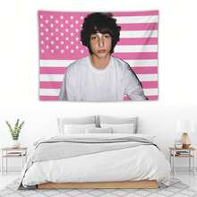 Mike Finn Wolfhard Celebrity Tapestry Thing Pink American Flag Print Stranger - Dorm Room Essential Wall Hanging For Bedroom & Living Room Decor - 彩色 - 查看 6