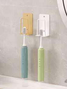 2/4pcs Wall Mounted Toothbrush Holder And Cup Set, Drill-Free Bathroom Toothbrush Organizer Rack, Electric Toothbrush Stand, Suitable For Bathroom, Black/White/Gold