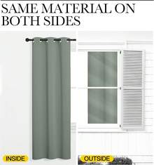 Patio Door Curtain Sound Blocking, Bedroom Privacy Room Divider Curtain Screen Partitions, Thermal Insulated Blackout Closet Sliding Door Curtain (1 Panel, 8.3ft Wide By 7ft Long, Gray) - 灰綠色 - 查看 6