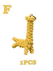 1件/2件/4件装彩色手工编织绳狗玩具，有趣的形状吸引宠物玩耍兴趣，章鱼/熊/长颈鹿/兔子/小狗/蛇/水果等。