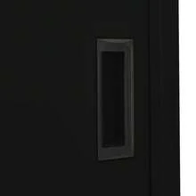 vidaXL Büroschrank mit Schiebetür, Weiß, 90 x 40 x 180 cm, Stahl - Schwarz - Übersicht 7