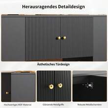 Modern Kitchen Island Table, Kitchen Cabinet, Self-Service Cabinet, Kitchen Cabinet With Drawers And Shelves, Kitchen And Dining Room Cabinet, Black - Black - View 6