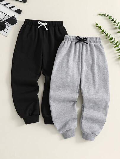 2pcs Teen Boys Casual Sports Outdoor Cargo Pants With Big Pockets, Straight Leg