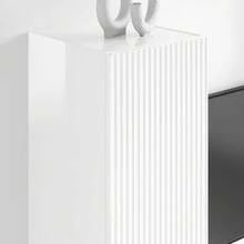 vidaXL Mural de TV Meuble Mural de montagem branco brilhante 30 x 31 x 100 cm - Branco - Ver 4
