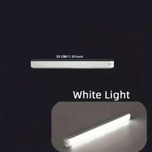 1 Piece Of 10/20/30/50cm USB White LED Cabinet Light With Motion Sensor, Very Suitable For Cabinets, Wardrobes, Corridors, Kitchens, Cars And Other Occasions, Wireless Motion Sensor LED Light Strip, Rechargeable Magnetic Night Light - White - View 16