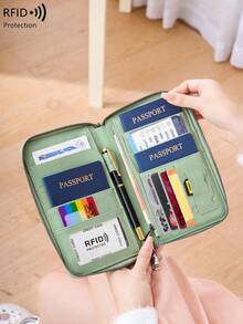 RFID屏蔽大容量护照夹超薄旅行钱包 - 精美礼品 - 男女必备旅行配件 - 彩色 - 查看 6