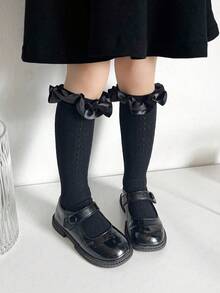 1 đôi tất lưới cao đến đầu gối cho bé gái, có viền ren và khoét lỗ, thích hợp làm tất đồng phục học sinh cho bé sơ sinh và trẻ nhỏ. - Nhiều màu - Xem 4