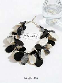 1pc Asymmetrical Teardrop Shaped Fashionable Necklace For Women, Suitable For Travel And Vacation Wear