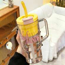 1 pieza Vaso de agua portátil de gran capacidad para verano con colador de té,Volumen1200 ml (40,6 oz),botella para agua,vasos con tapa y popote,para volver a la escuela - Manténgase hidratado y activo todo el día. - Multicolor - Ver 10