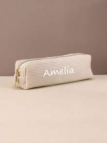 Customizable Corduroy Pencil Case, Stationery Storage Pouch, Organizer For Students And Office Workers, Cosmetic Bag, Daily Commute Bag, Birthday Gift - Multicolor - View 7