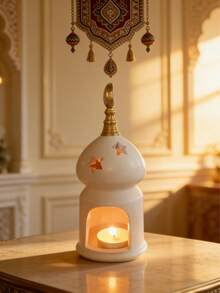 1件中东风格装饰品，斋月装饰品，斋月新月蜡烛台及香薰机，斋月伊斯兰节日派对，家居房间餐桌装饰 - 开斋节春季装饰礼物，节日礼物（不含蜡烛） - 多色 - 查看 7