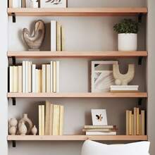 vidaXL Étagère murale 80x30x(2-4) cm bois de chêne massif non traité - Tabac - Voir 1