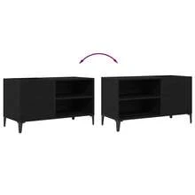 vidaXL Meuble à vinyles Chêne noir 84,5 x 38 x 48 cm Bois d'ingénierie - Noir - Voir 10